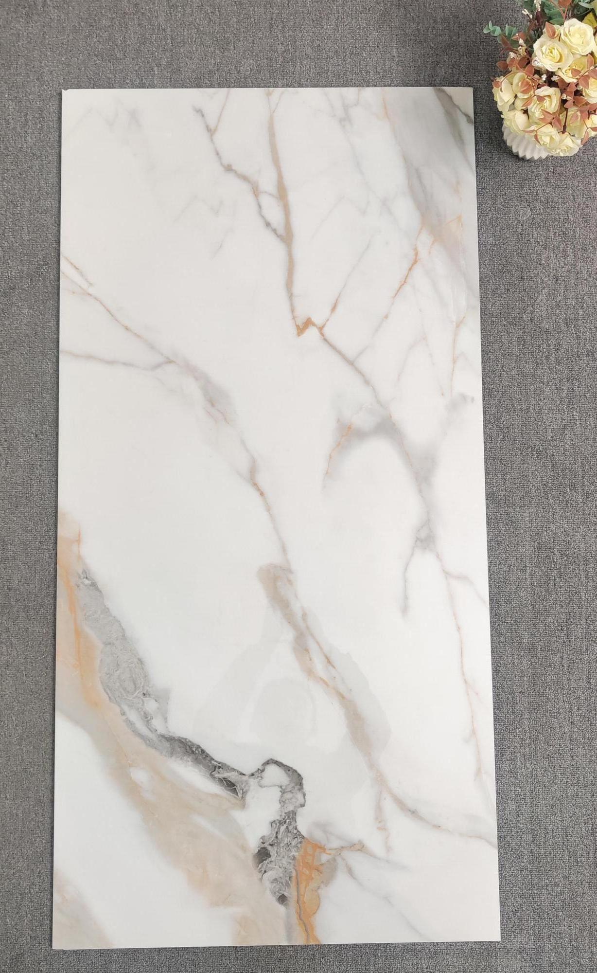 TORCH wholesale glazed porcelain tile high quality interior non slip marble look tile floor ceramic glossy modern white tile