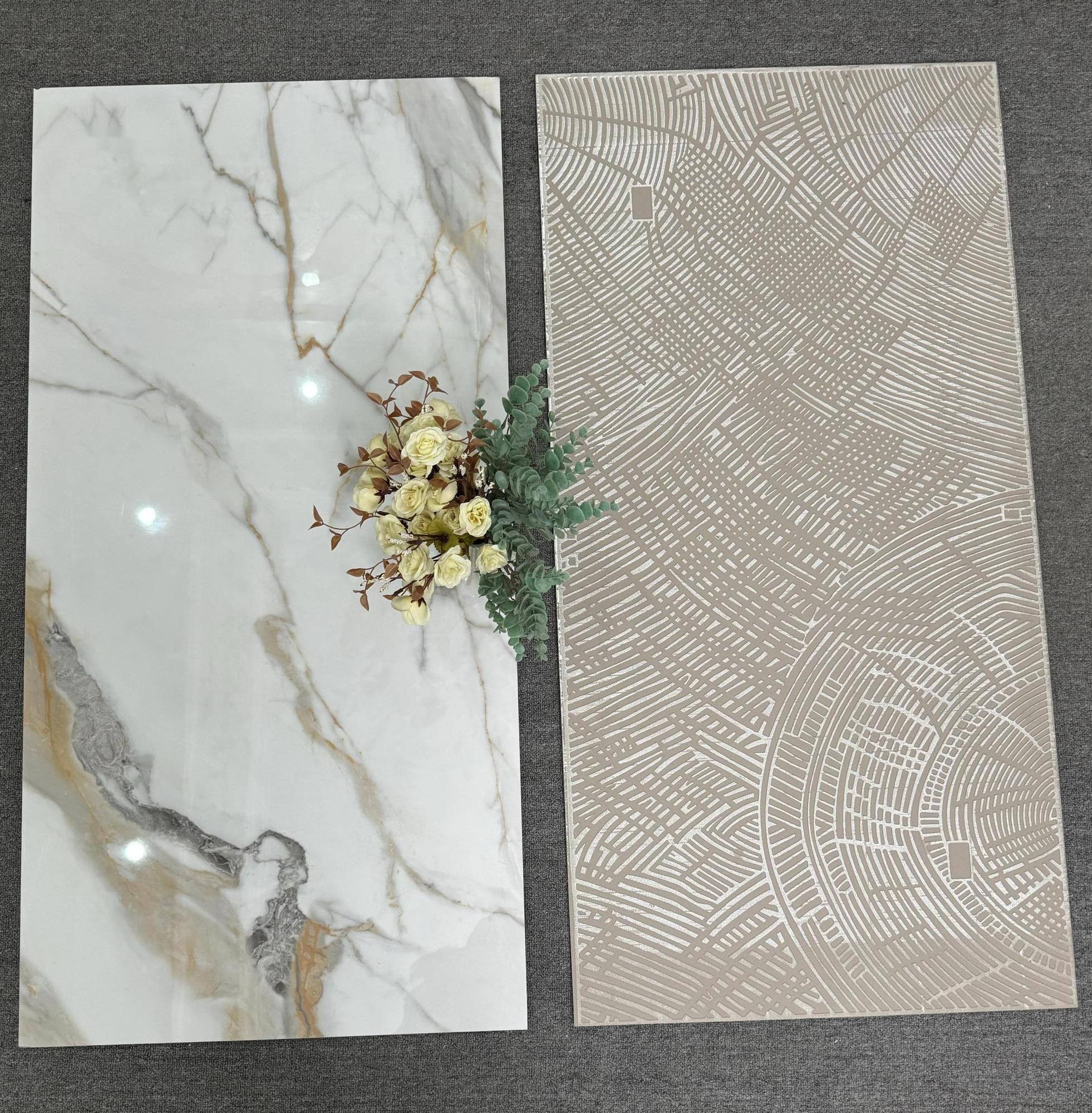 TORCH wholesale glazed porcelain tile high quality interior non slip marble look tile floor ceramic glossy modern white tile