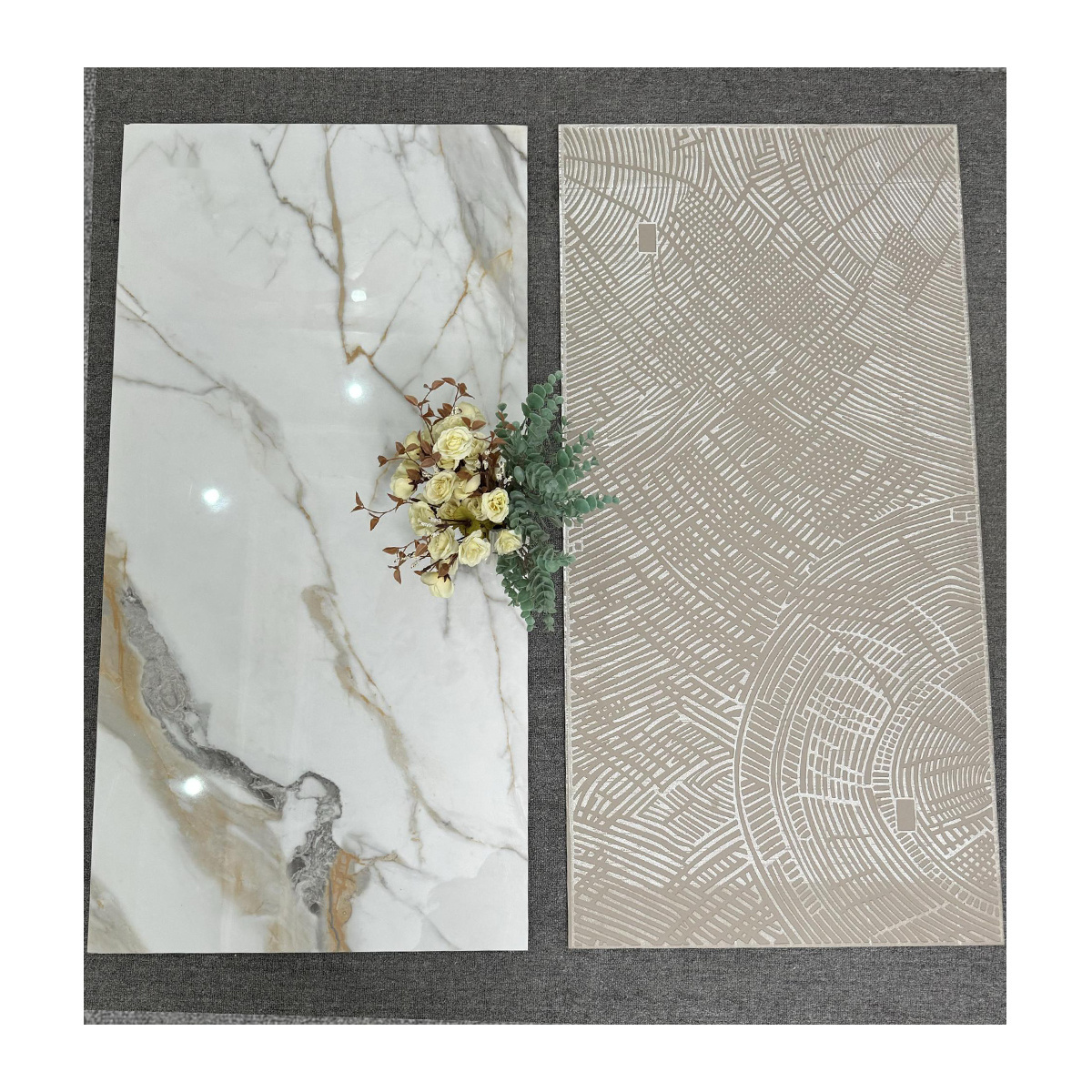 TORCH new design good quality glazed tile polished surface marble textured room non slip tile white porcelain ceramic floor tile