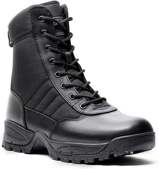 Tactical Work Boots Black Combat Boots for Motorcycle Hiking