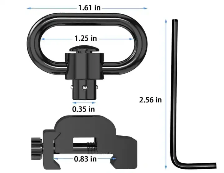 Two Points Traditional Sling with Mounts Adjustable Extra Long with 2 Pack 1.25