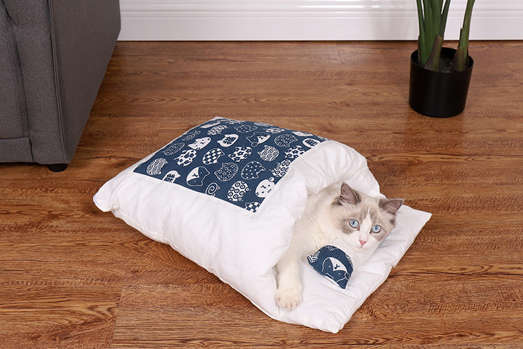 Cat Nest Cat sleeping Bag Closed Removable And Washable Cat Quilt Winter Warm Pet Nest Dog Nest Universal Four Seasons