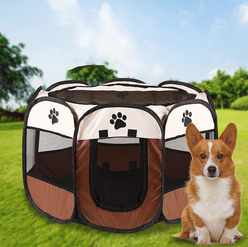 Portable Foldable Pet Dog Cat Playpen Crates Kennel Oxford Cloth With Removable Zipper Top Indoor And Outdoor