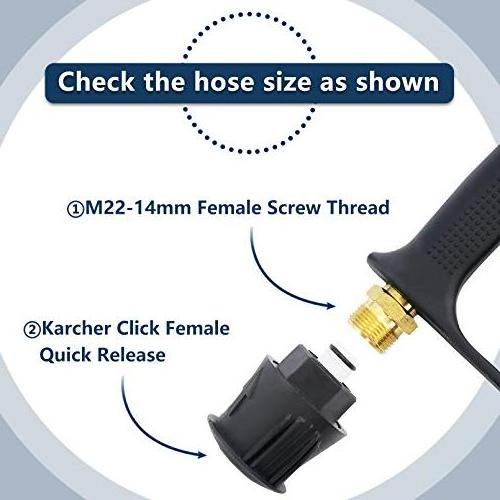 M22 Karcher Quick Connection Adapter Car Wash High Pressure Washer Gun Quick Connect Color Nozzle Kit