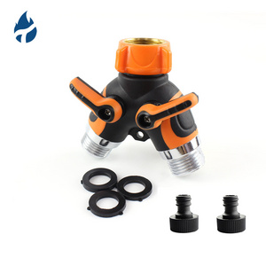 2024 Hot Selling ABS Plastic 2 Ways Hose Pipe Tool 2 Way Tap Valve Pipe Distributor Splitters for Garden