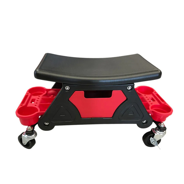 OEM Multifunctional Tools Organizer Rolling Mechanic Seat Car Wash Stool Car Beauty Seat With Extra Storage Trays