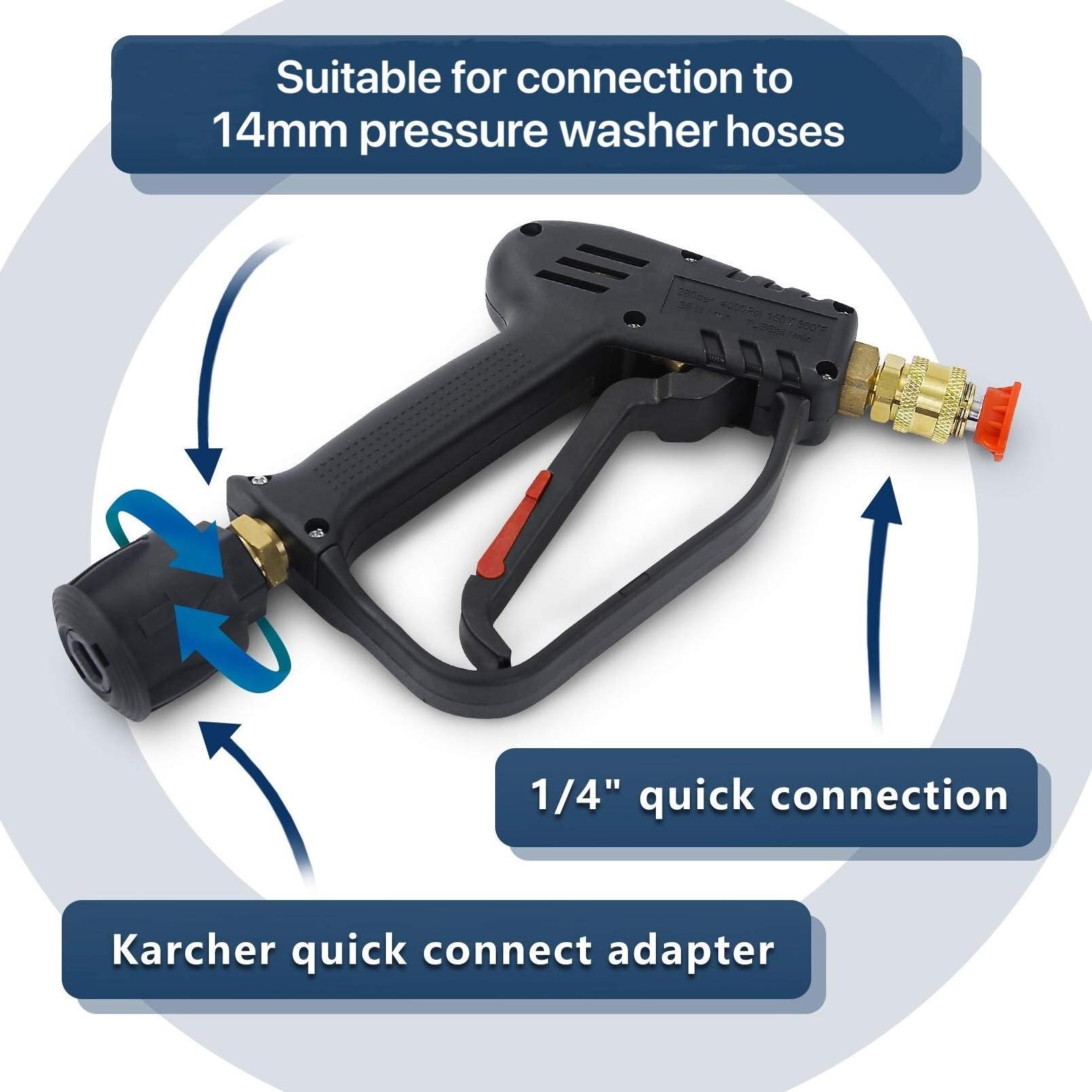 M22 Karcher Quick Connection Adapter Car Wash High Pressure Washer Gun Quick Connect Color Nozzle Kit