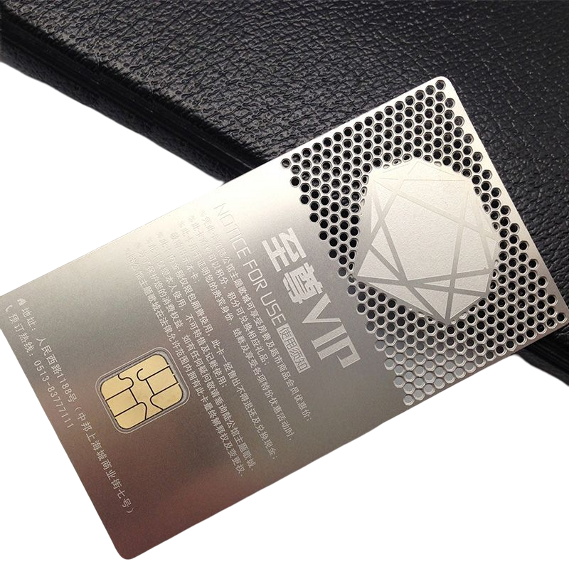 Laser Engraved Stainless Steel Gold Card Glossy Finish Metal VISA Card with Chip