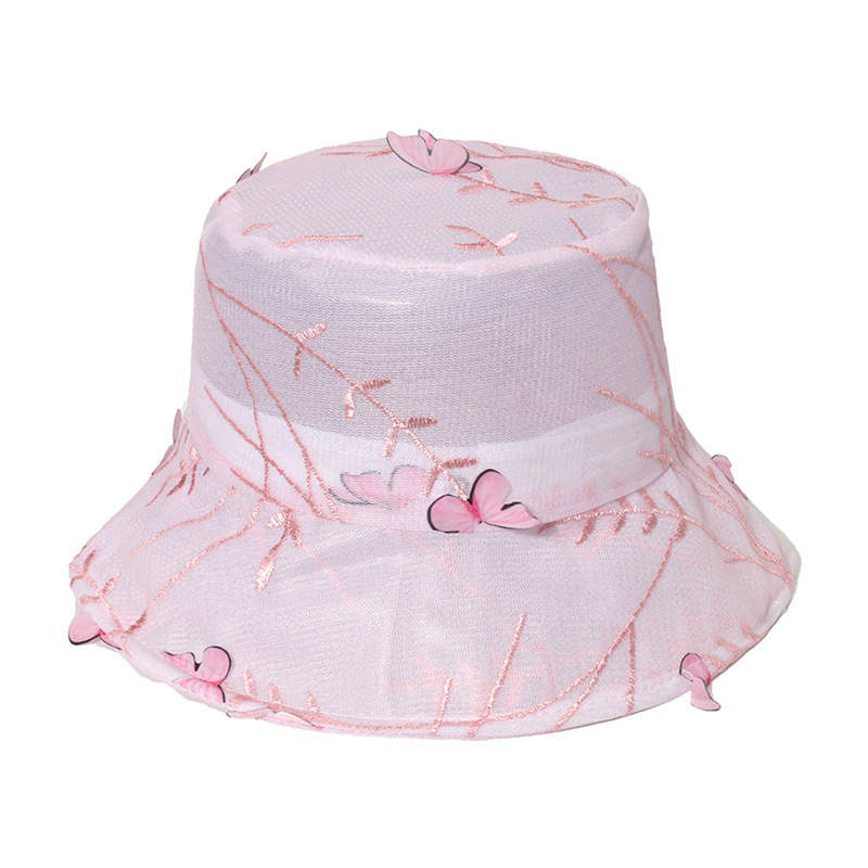 New Fashion Wholesale Flower Church Hats Elegant Summer Ladies Organza Wedding Hats Women Church Bucket Hats