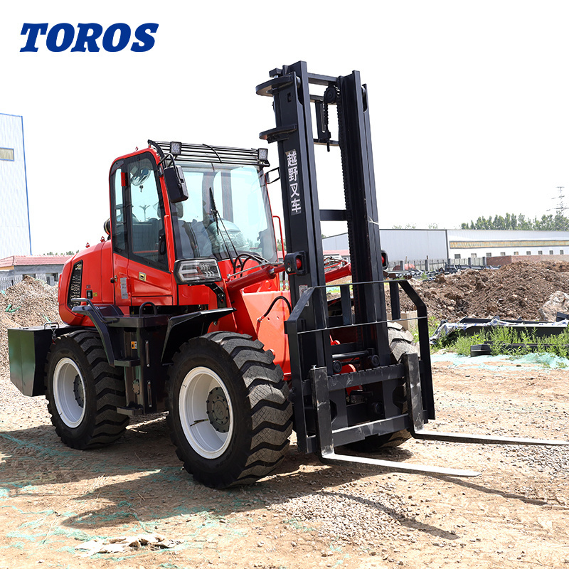 Off Road Telescopic 3 Ton Diesel Forklift Tractor With Four Wheel Drive Cheap Forklifts For Sale