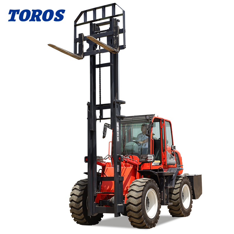 Off Road Telescopic 3 Ton Diesel Forklift Tractor With Four Wheel Drive Cheap Forklifts For Sale