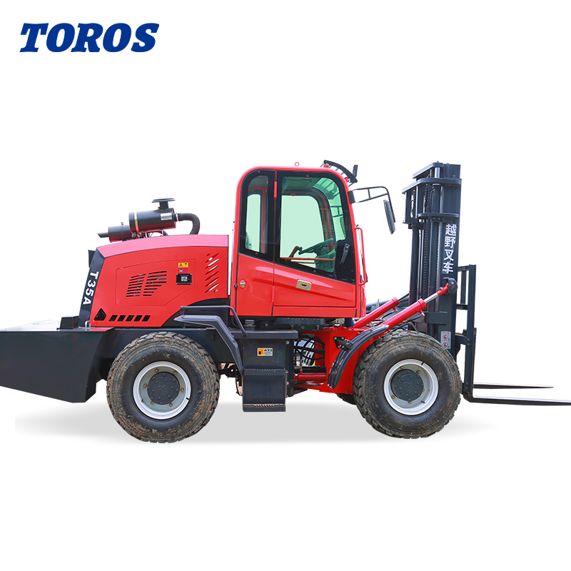 Off Road Telescopic 3 Ton Diesel Forklift Tractor With Four Wheel Drive Cheap Forklifts For Sale