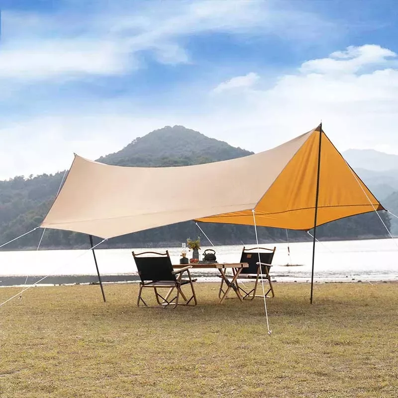 Outdoor Waterproof Ultralight Beach Picnic Wind Hammock Snow Rain Fly Sun Shelter Square Backpack Camping Tarp Tent