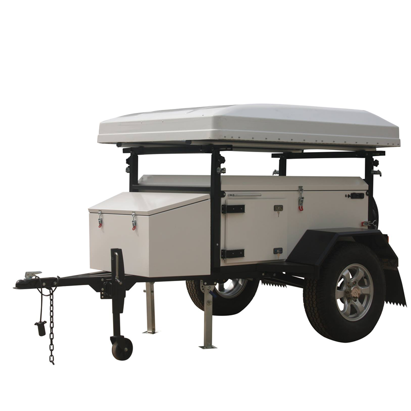 High quality small car travel camper trailer with quality roof top tent