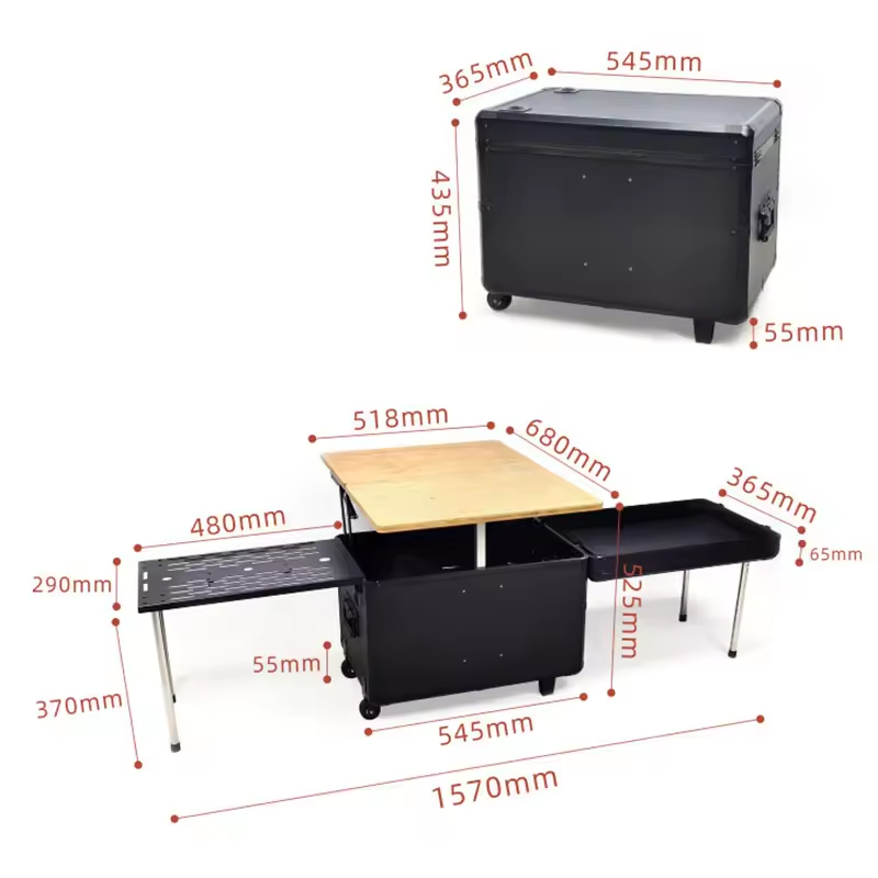 High Quality Picnic Outdoor Camping Camper Portable mini Kitchen Foldable Folding Table Box Outdoor Mobile Kitchen