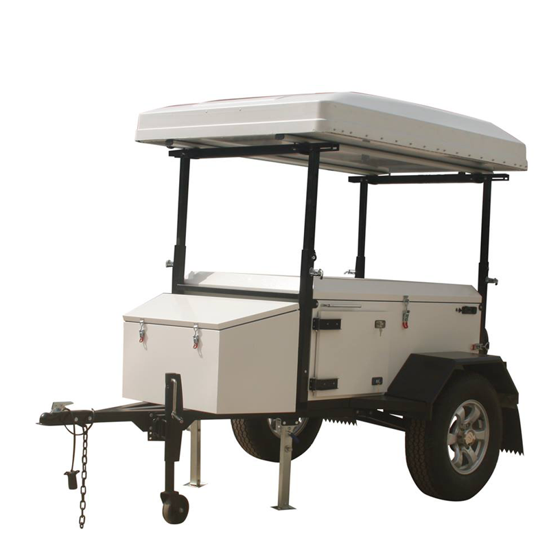 High quality small car travel camper trailer with quality roof top tent