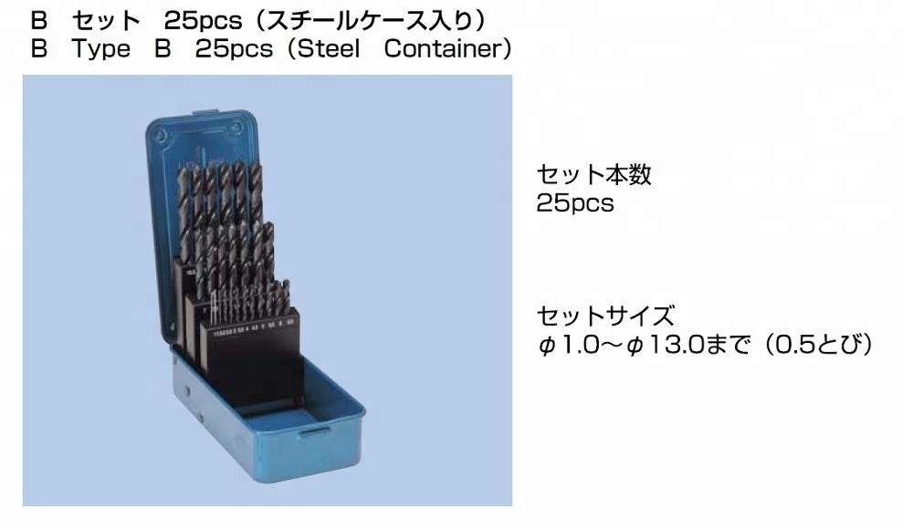 Japanese High speed steel straight shank drill set with long tool life