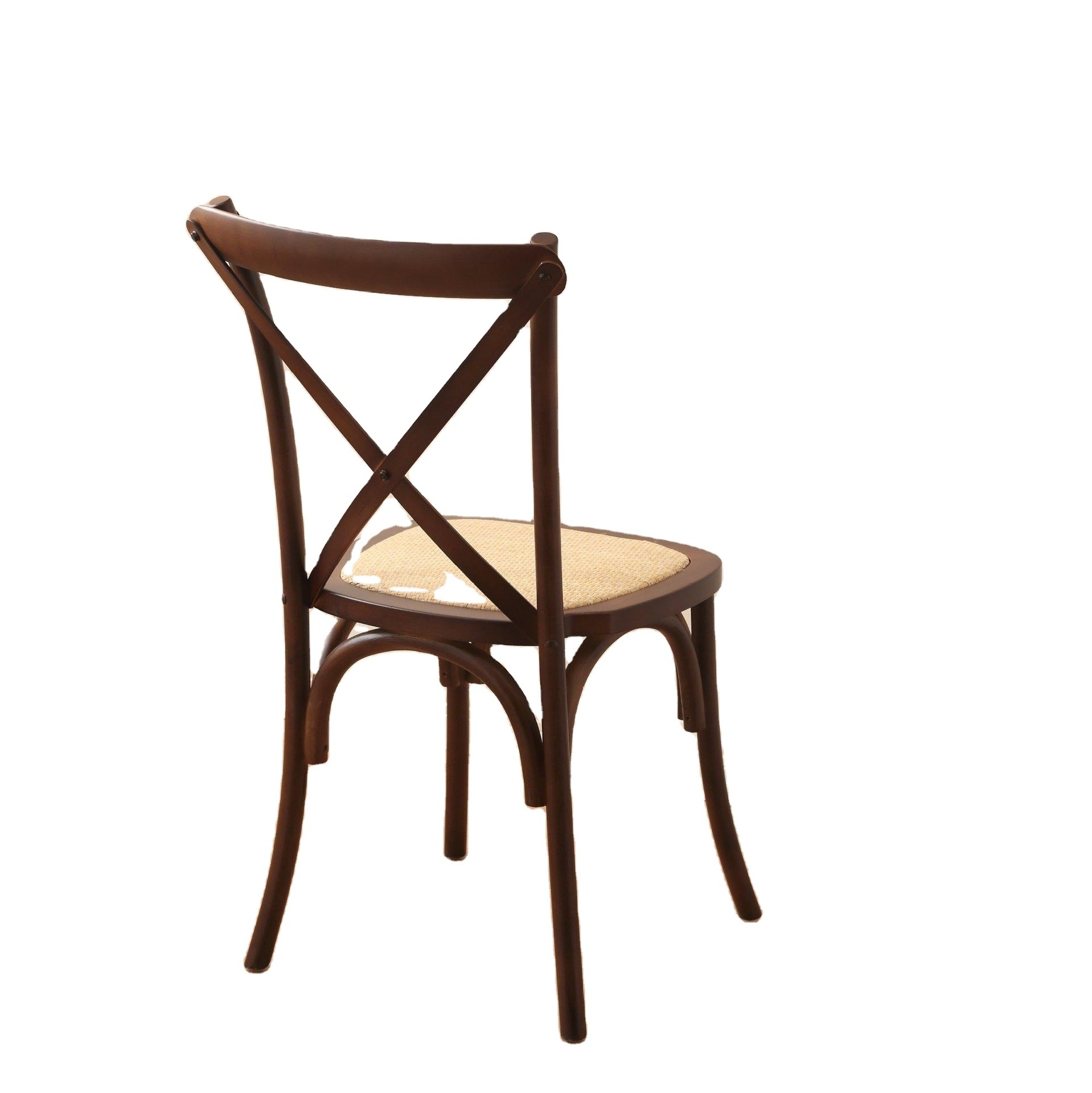 Vintage Solid Wood Dining Chairs Banquet And Wedding Rattan Chairs Sturdy And Stackable Commercial And Household Chairs