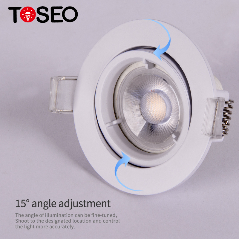 Hot Selling New Products Led Cob Recessed Down Light Adjustable angle GU10 Downlight Fixture Front Replace Bulb Spotlight