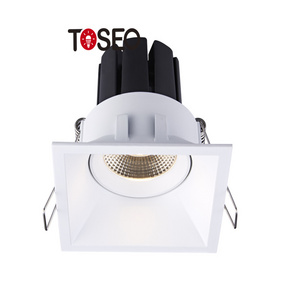 Cob 220v Led Down Lighting Recessed Square Anti-glare Spotlight Ip20 Fire-rated Led Ceiling Downlighs  Modern White, Black