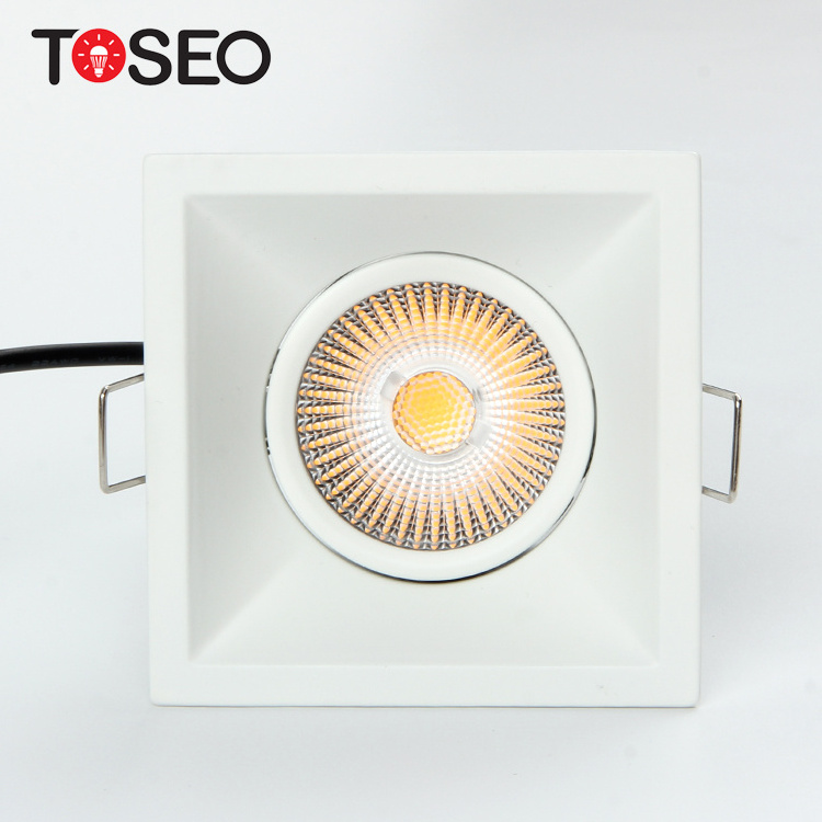 Cob 220v Led Down Lighting Recessed Square Anti-glare Spotlight Ip20 Fire-rated Led Ceiling Downlighs  Modern White, Black