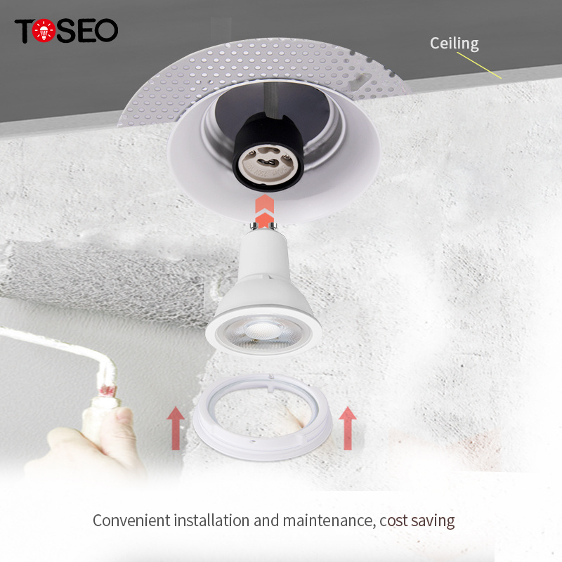 Anti Glare Led Downlight Trimless Round 125Mm Recessed Waterproof Ip65 Led Downlight For Bathroom