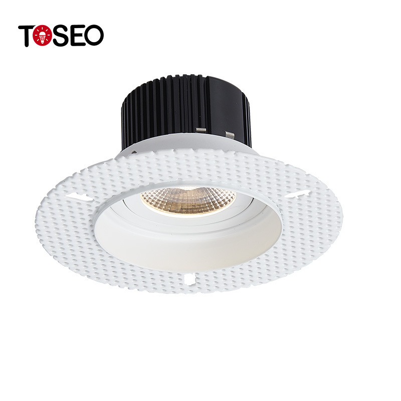 White Round Led GU10 Ceiling light 125mm Recessed Trimless Anti Glare Downlights