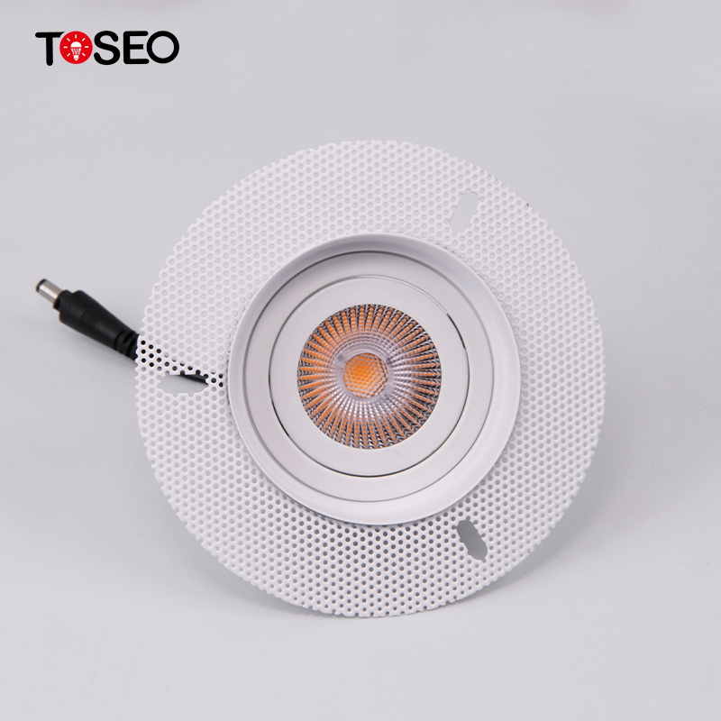 White Round Led GU10 Ceiling light 125mm Recessed Trimless Anti Glare Downlights