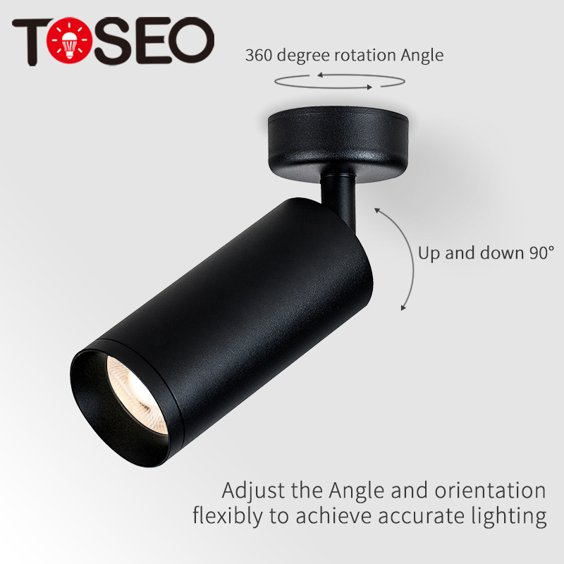 TOSEO Custom Pure Aluminium Gu10 Led Ceiling Spots Adjustable Surface Mounted Spotlight Aluminum 90 Modern Aluminum Down Lights