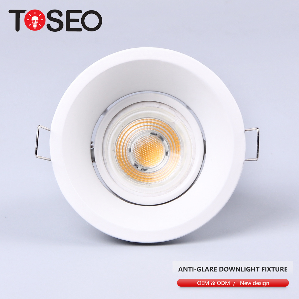 Deep Recessed Design White Led Downlight 83 Mm Anti Glare Cover Only Gu10 For Living Room