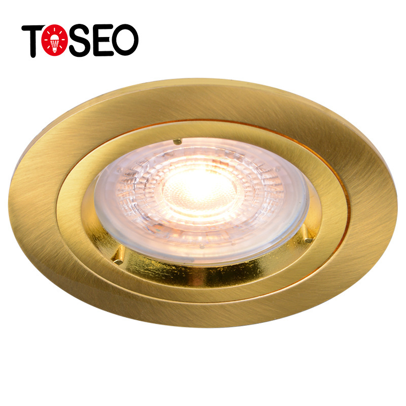 Indoor Lighting  Gu10 Downlight Housing Gold 7W Led Recessed Downlight Round For Corridor