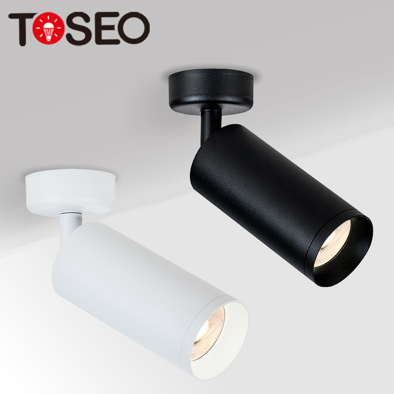 TOSEO Custom Pure Aluminium Gu10 Led Ceiling Spots Adjustable Surface Mounted Spotlight Aluminum 90 Modern Aluminum Down Lights