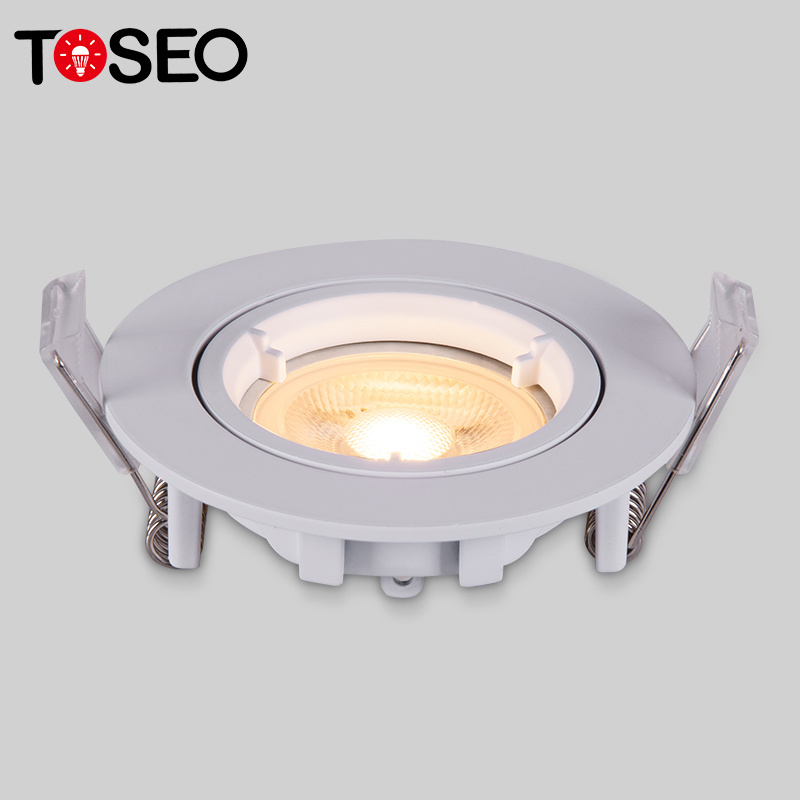 Hot Selling New Products Led Cob Recessed Down Light Adjustable angle GU10 Downlight Fixture Front Replace Bulb Spotlight