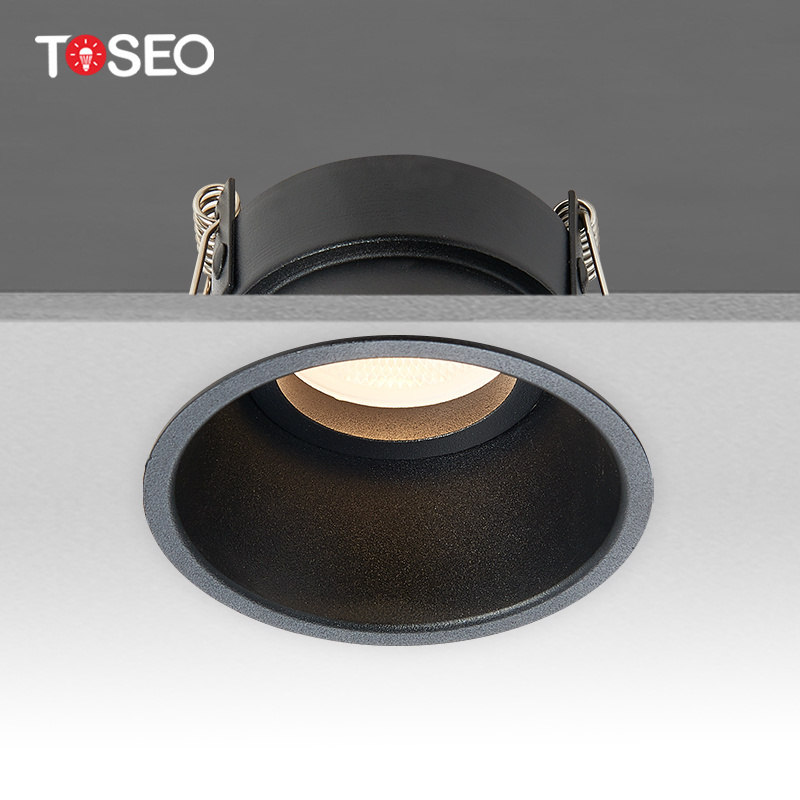 Pure Aluminium Round Slim Downlight Anti Glare Deep Recessed Downlight Front Replace Bulb