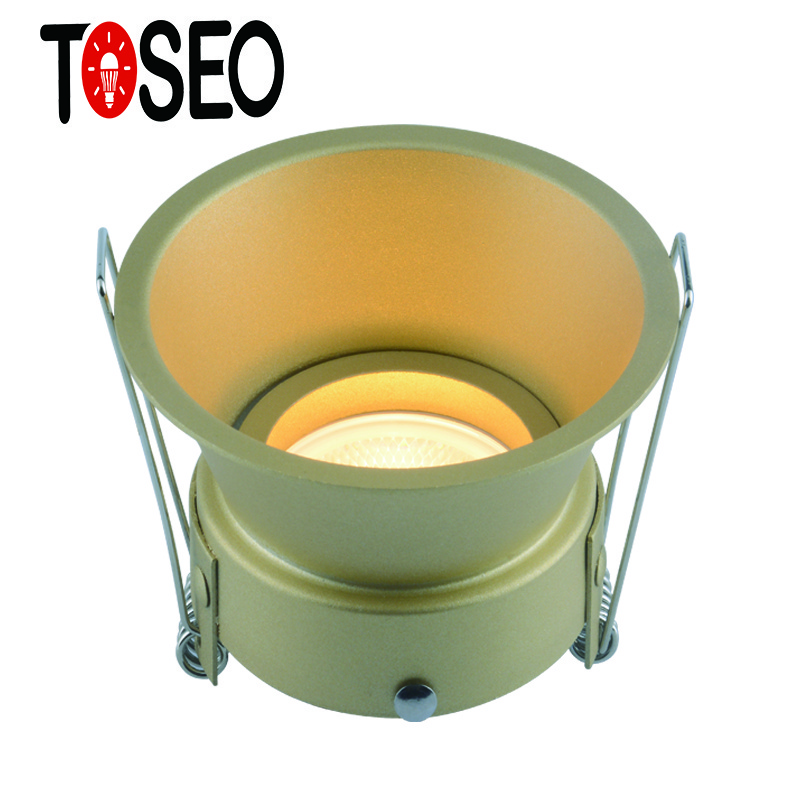 Pure Aluminium Round Slim Downlight Anti Glare Deep Recessed Downlight Front Replace Bulb