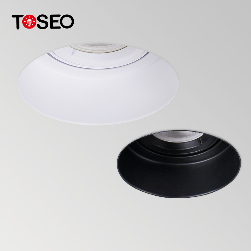 Round  125 MM  Ceiling spotlight Metal Aluminium Recessed Trimless Anti Glare Downlight  gu10