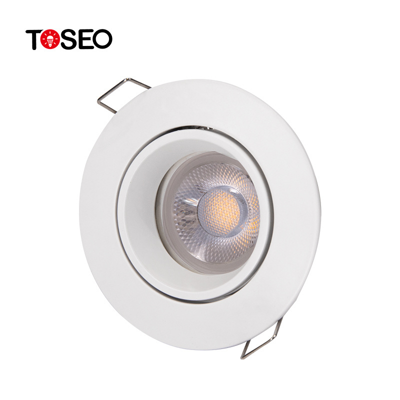 TOSEO Frame Adjustable Honeycomb Gu10 Mr16 Anti Glare Recessed Downlights Round Small Aluminum Modern Customized LED 3W 5W 6W 7W