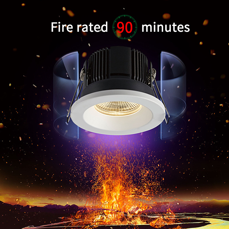 Toseo Lights11w Recessed Led Cob Fire Rated Downlights Custom Wifi Dimmable Design Smart Home Glass Aluminum Led Office Light 90