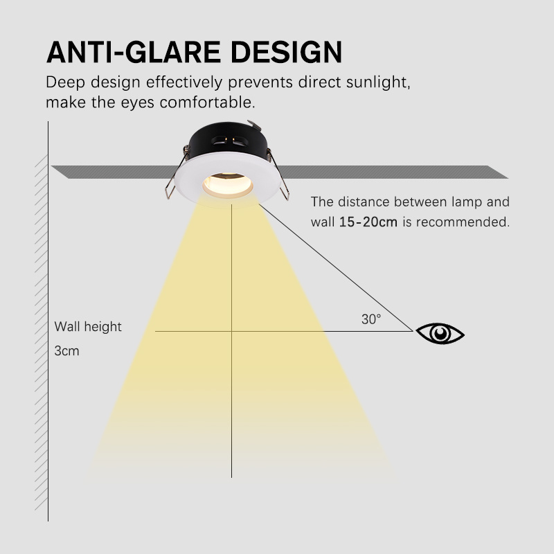 Led Lighting Supplier Round Spotlights Adjustable Led Recessed Waterproof Downlight for Bathroom