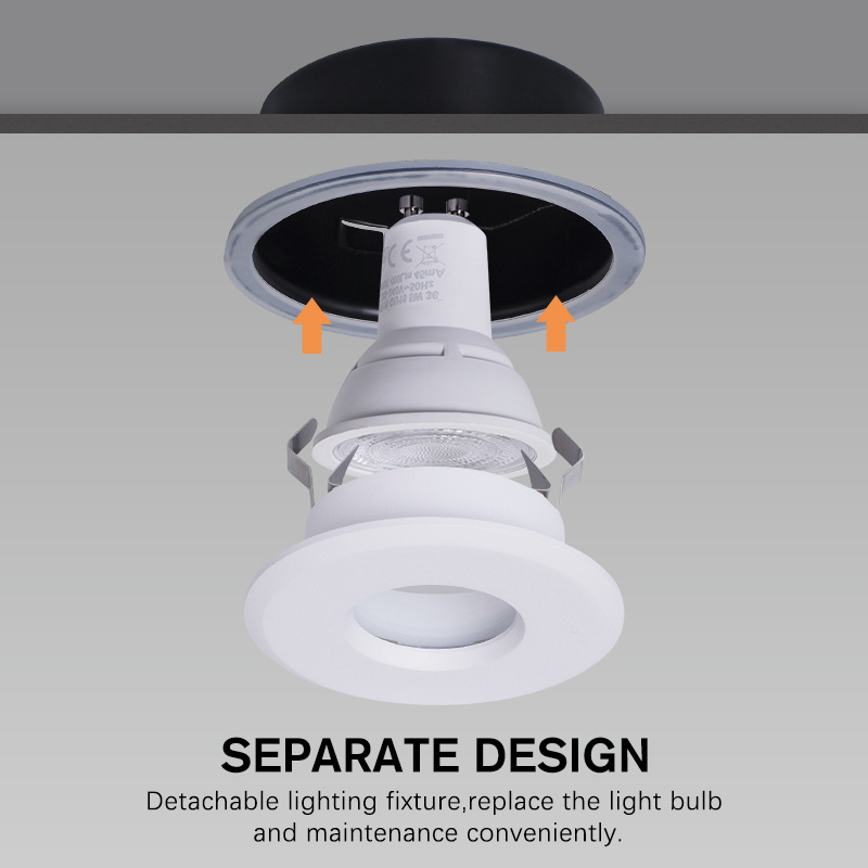 Led Lighting Supplier Round Spotlights Adjustable Led Recessed Waterproof Downlight for Bathroom