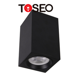 TOSEO Custom Surface Mounted Downlights GU10 Lighting Fixtures Square Led Ceiling Mounted Lights Glass Bedroom Aluminum 60 90