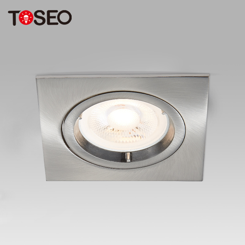 TOSEO Custom Die Casting Aluminum Lighting Fixtures IP20 Gu10 Recessed Square Led Downlight