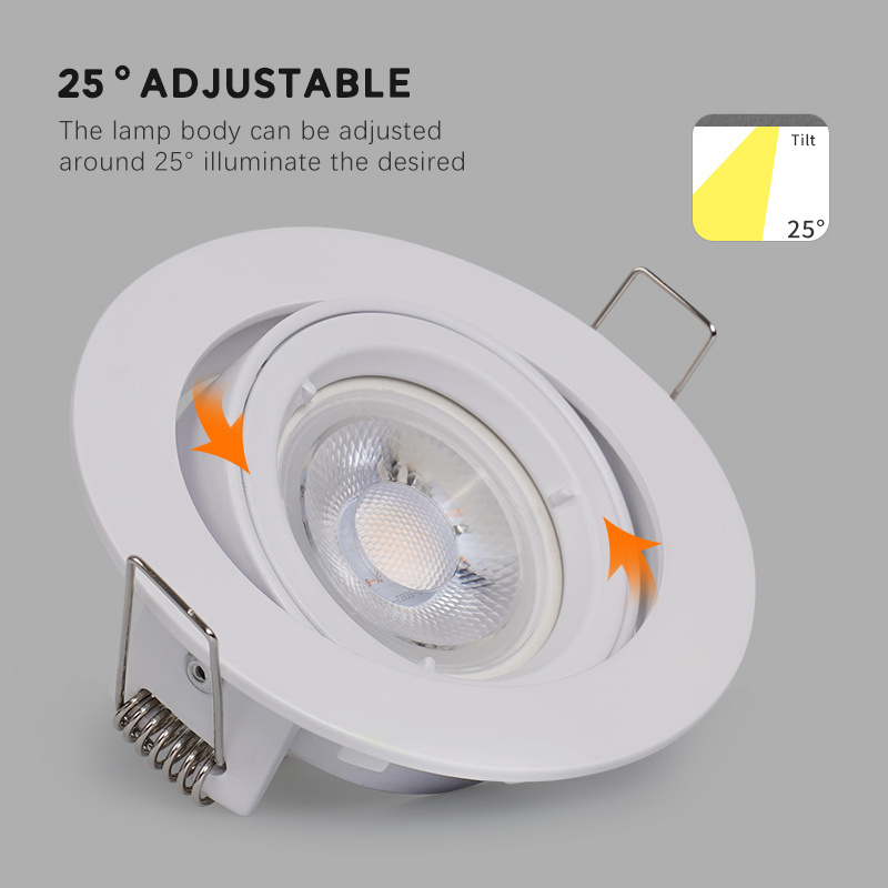 Toseo Custom-Made Aluminum IP20 Adjustable Gu10 5W 7W Recessed LED Downlight 3w mini Spotlight