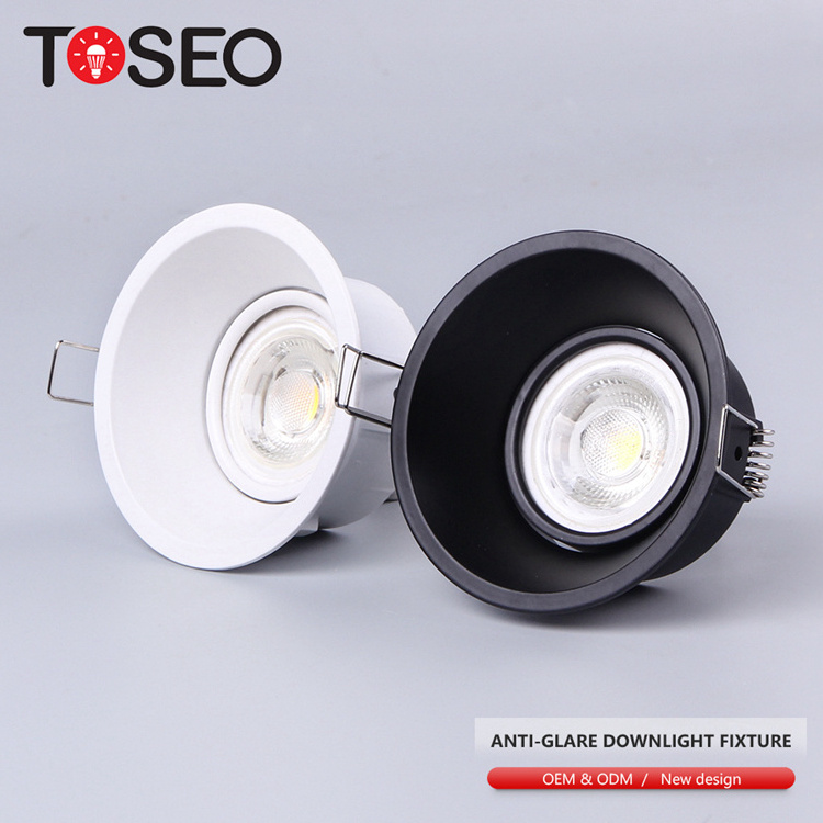 TOSEO Custom High-qualit Indoor Lighting Square Recessed Downlight Ip65 Anti-glare Waterproof LED Aluminum 90 Modern 80 100 0.25