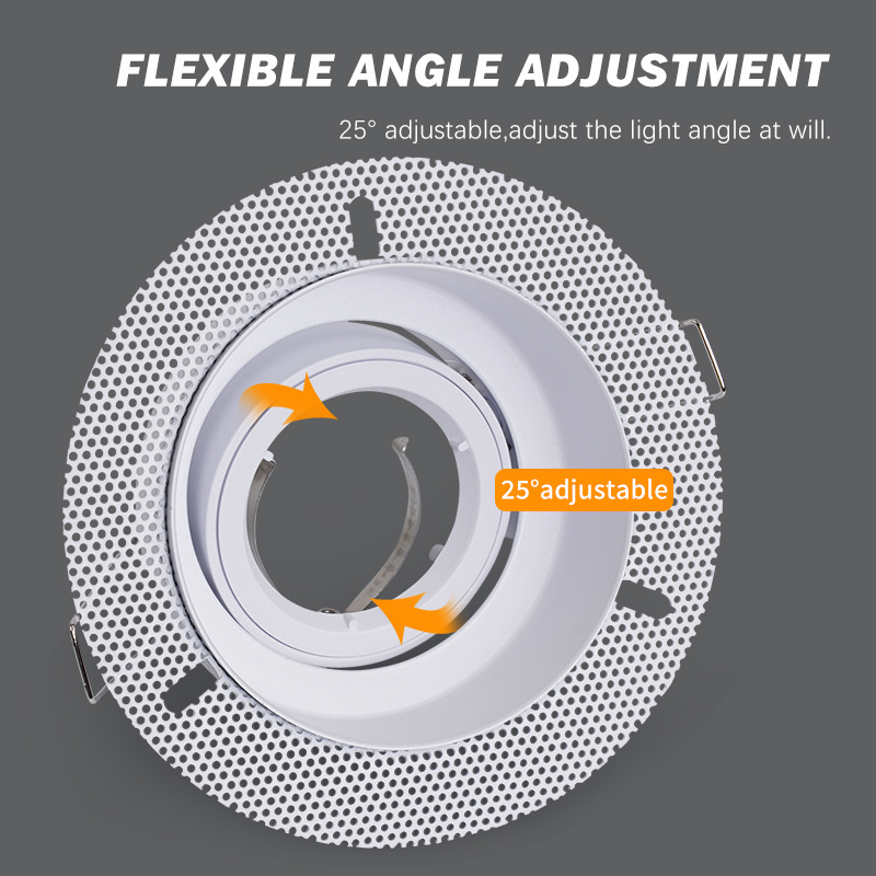 Round  125 MM  Ceiling spotlight Metal Aluminium Recessed Trimless Anti Glare Downlight  gu10