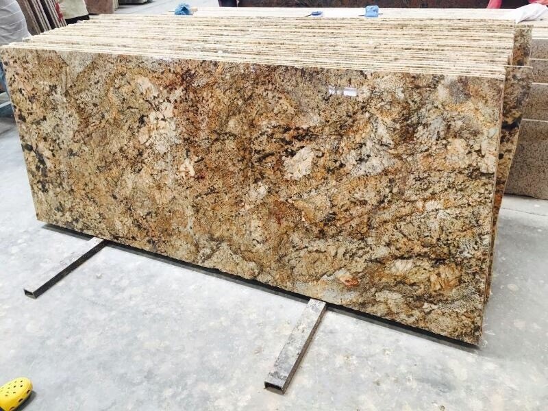 Cutter Size & Gang Saw Good Quality Alaska Gold Granite from India Slab Thick Slab Thickness Varies Between 20 Mm to 300 Mm