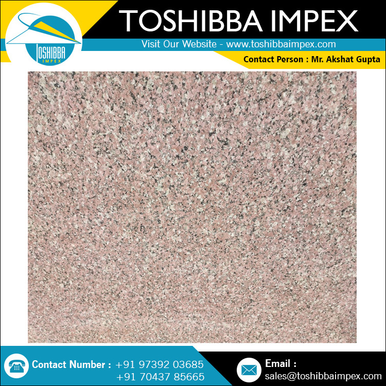 Rosy Pink Granite Natural Stone TOSHIBBA IMPEX Modern Hotel 3500 with Corrugated / Tharmacoal Natural Stone