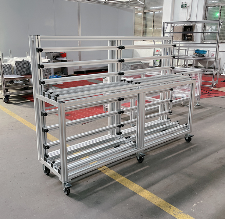 OEM customized alloy aluminium profile frame storage rack sample shelf display table for tool cabinet