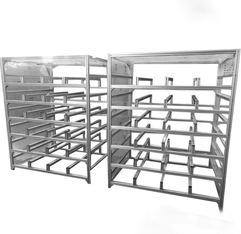 OEM customized alloy aluminium profile frame storage rack sample shelf display table for tool cabinet