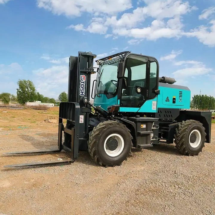 TOSH 1.5 2 3 3.5 4 5 6 7 10 Ton Forklift Off Road 4x4 All Rough Terrain Forklift Truck